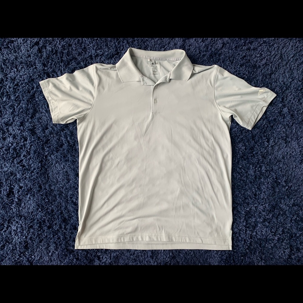 Men’s Adidas Golf polo - size large, light gray/silver.